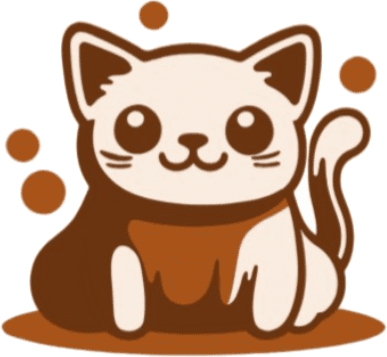 The Cats Play Toy mascot, a cartoon cat