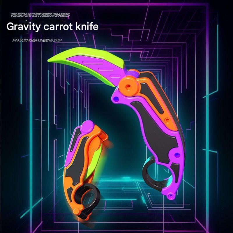 Kids Carrot Knife Fidget Toy 3D Gravity Ninja Stress Relief Toy